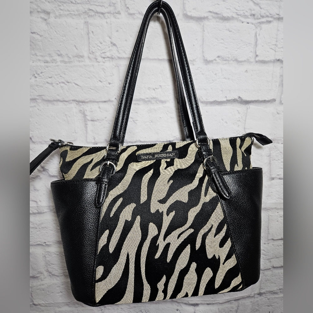 Dana Buchman Zebra Print Tote Bag In Excellent Condition